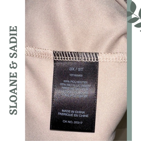 🛍️3/$40 Sloane & Sadie Champagne Pink Butterfly Wing Top Faux Wrap Metallic 3X - Picture 7 of 7